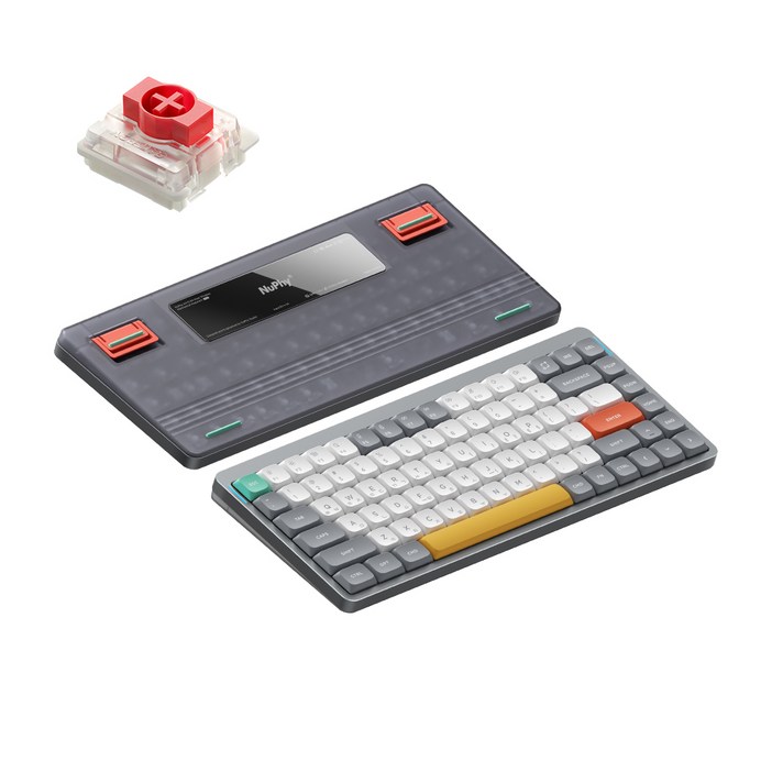 NUPHY AIR75 V2 기계식키보드 적축 블루투스 무선 유선 텐키리스 슬림형, 루나 그레이, 단일상품