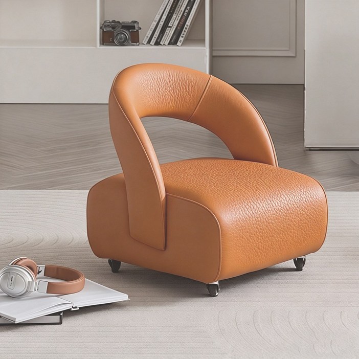 CABICO 편안한 소프트 데이킨 쿠션 무빙  바퀴달린 등받이 작은 의자 앉은뱅이의자 스툴의자