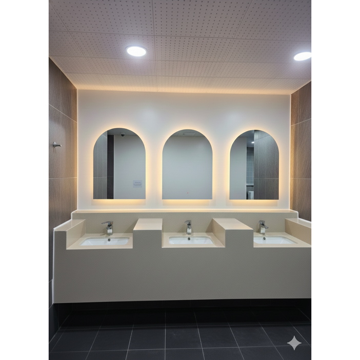 국내생산 아치형 터치스위치 LED3색 600X800 조명거울 화장대 욕실 인테리어, 600X800