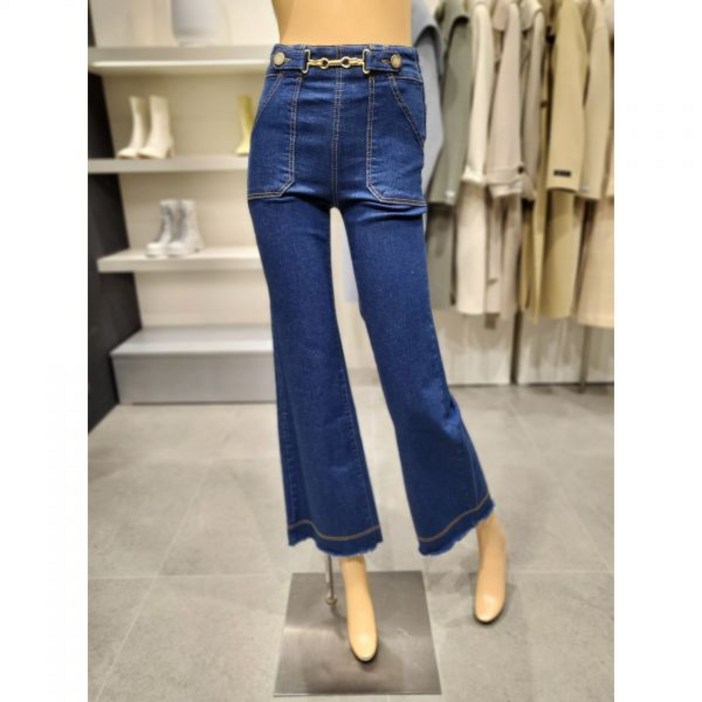 [에고이스트]하이웨이스트 오비 장식 데님 팬츠 EN3DP862