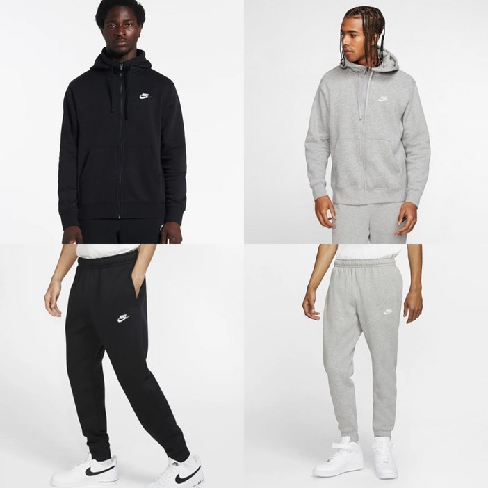 나이키 남성 기모 풀집후드 NSW 클럽 플리스 블랙 조거팬츠 트레이닝 바지  BV2671,BV2645