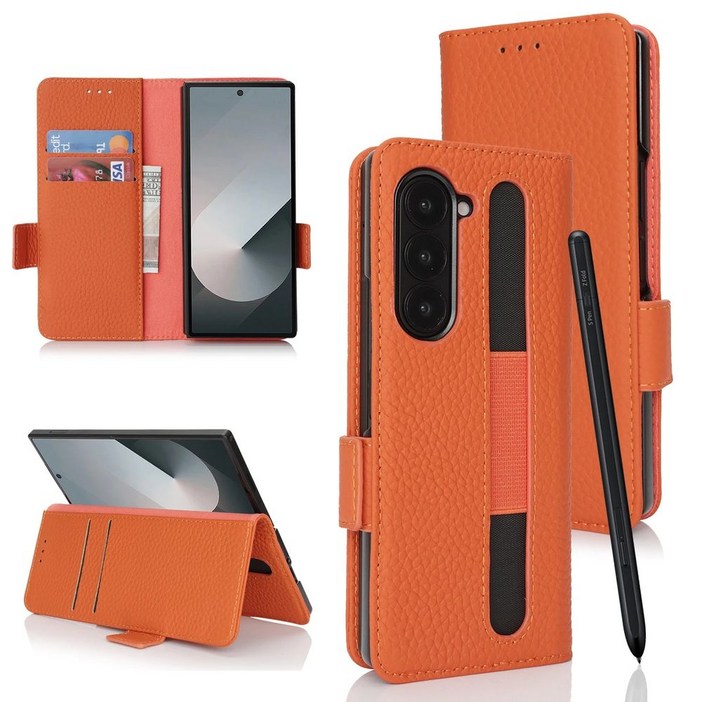삼성 갤럭시 폴드3 지갑 폴드4 기능 폴드5 수납 케이스 가죽 카드 천연 거치대