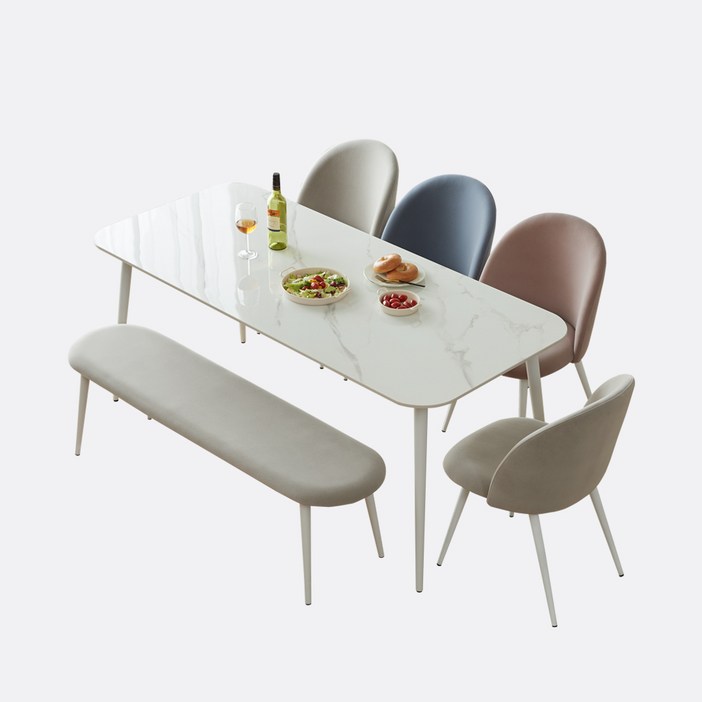 라움 2in1 양면 세라믹식탁 화이트+화이트마블 1800(스퀘어)
