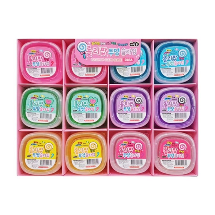 설래임 까망콩 액괴 젤리몬스터 롤리팝 투명 슬라임 1갑24개