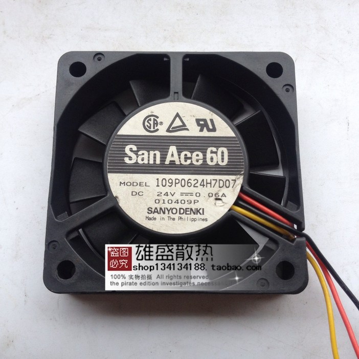 Sanyo 6015 6cm 변환기 팬 24V 0.06A 109P0624H7D07 속도