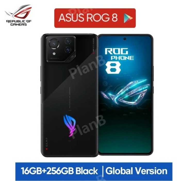 ASUS ROG 8 아수스 로그폰 8 게이밍폰, 추가 필름, 16GB 256GB 블랙 글로벌 버전