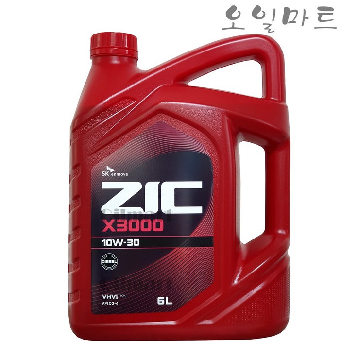 ZIC X3000 10W30 6L 디젤차량 엔진오일