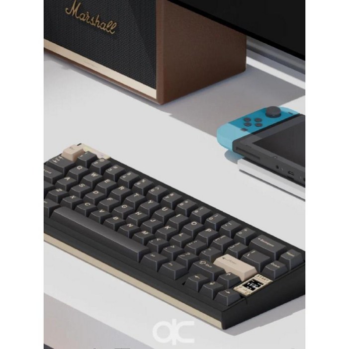 QwertyKeys 65 V2 맞춤형키보드 QK65V2 3모드 알루미늄 베어본KIT, 양극 은, PVD 미러 카운터웨이트