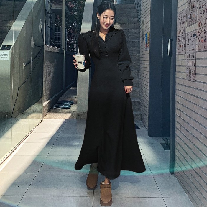 떳다그녀 릴리 후드 원피스