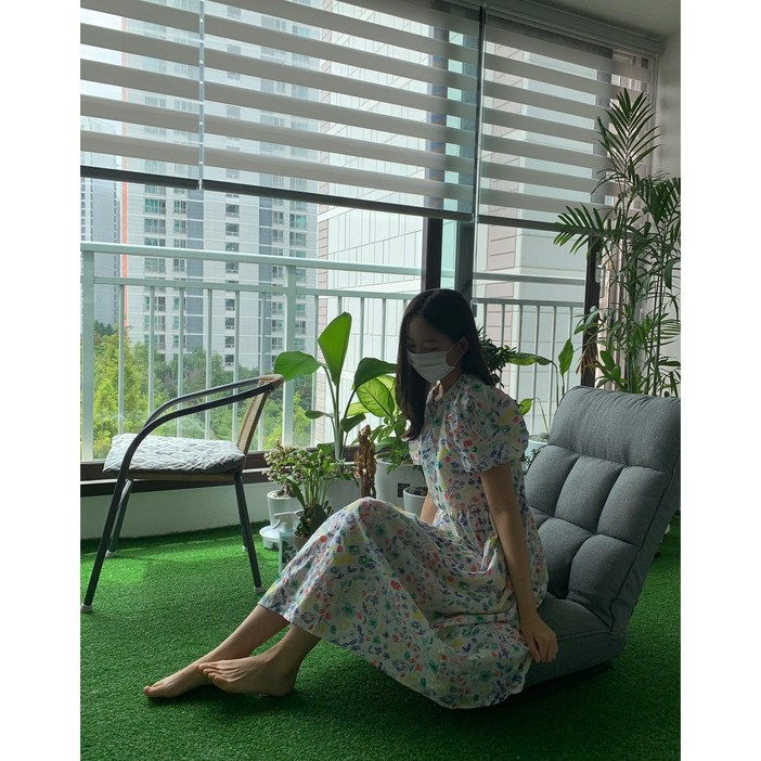 (당일출고+최저가격) 여성 플라워 퍼프 롱원피스