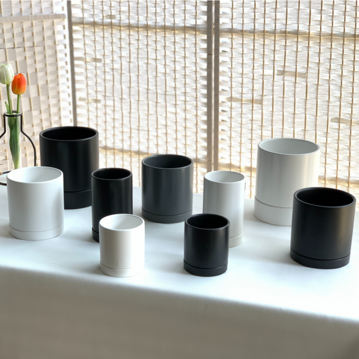 도자기화분 사기화분 빈화분 키큰 가벼운 큰 식탁 긴 일체형 원형 무광 소형 77 할인