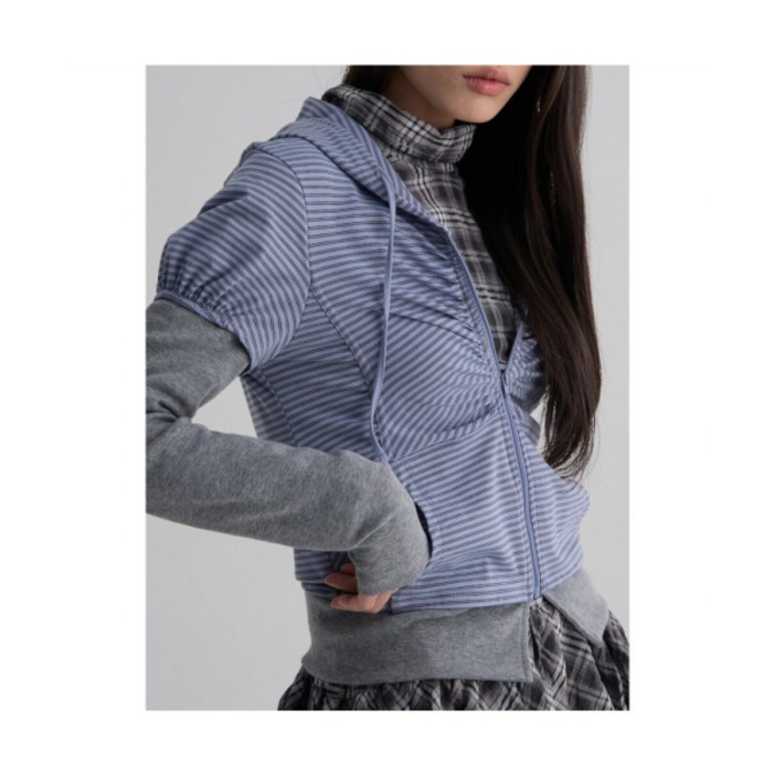 에잇세컨즈 8SECONDS 스트라이프 집업 후디 스카이 블루 1619848