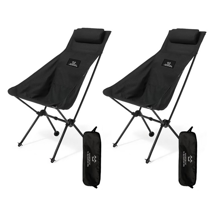 소소 휴대용 경량 접이식 캠핑 의자, 2개, 블랙 헬리녹스선셋