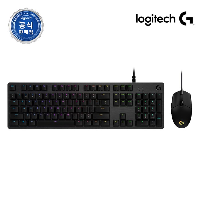 로지텍코리아 게이밍 세트 G512 GX 기계식 키보드 + G102 2세대 마우스, 일반형, 블랙, G512(청축)+G102 2세대