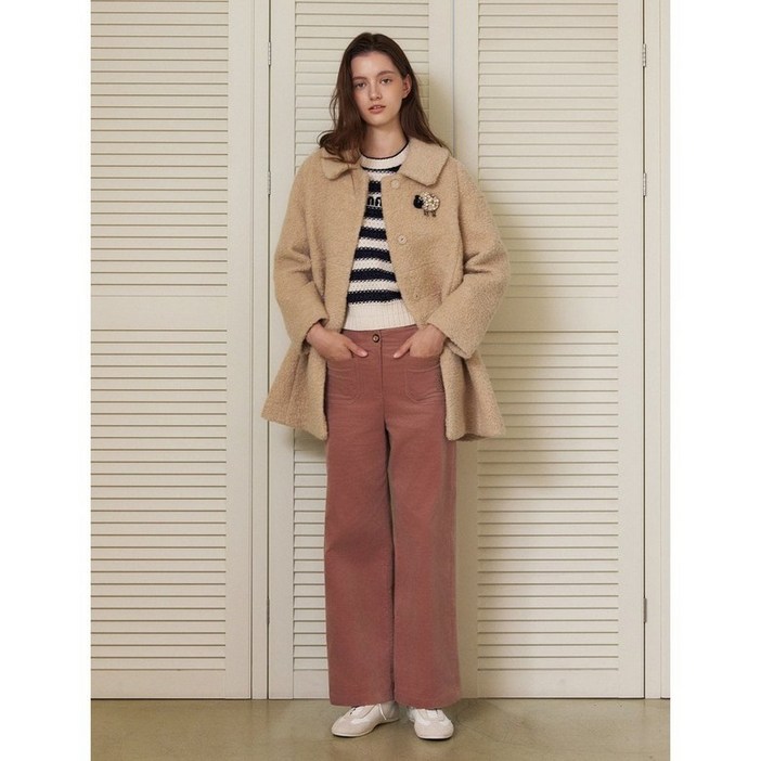 기비 GIVY 코튼 벨벳 고양이 자수 팬츠 GY25A1FRA5571DH4055158