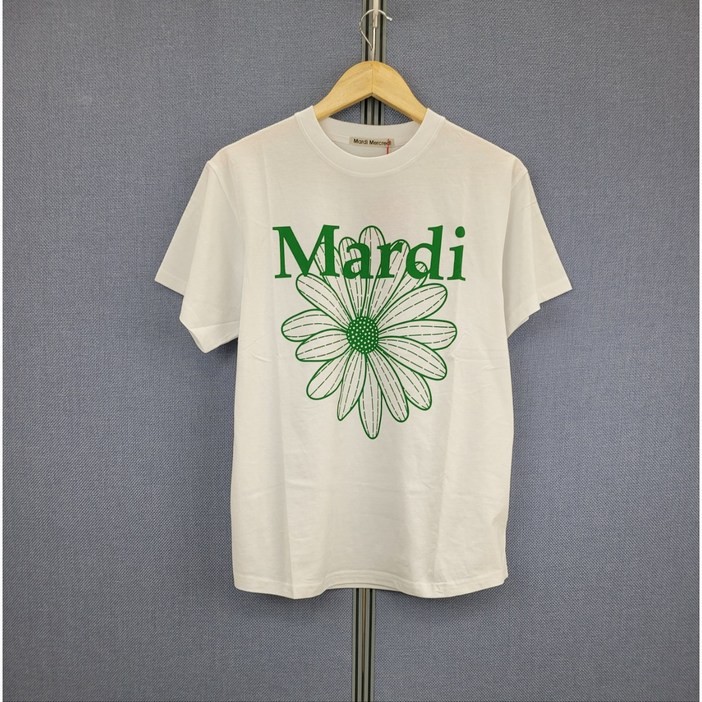 국내정품 마르디메크르디 반팔 티셔츠 그린 TSHIRT FLOWERMARDI WHITE GREEN 국내정품 마르디메크르디 반팔 티셔츠 그린 TSHIRT FLOWERMARDI WHITE GREEN