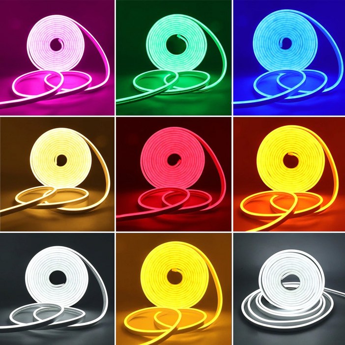 지아이비 LED 네온플렉스 줄조명 아트네온 간판 및 간접 조명 12V 5M, 그린