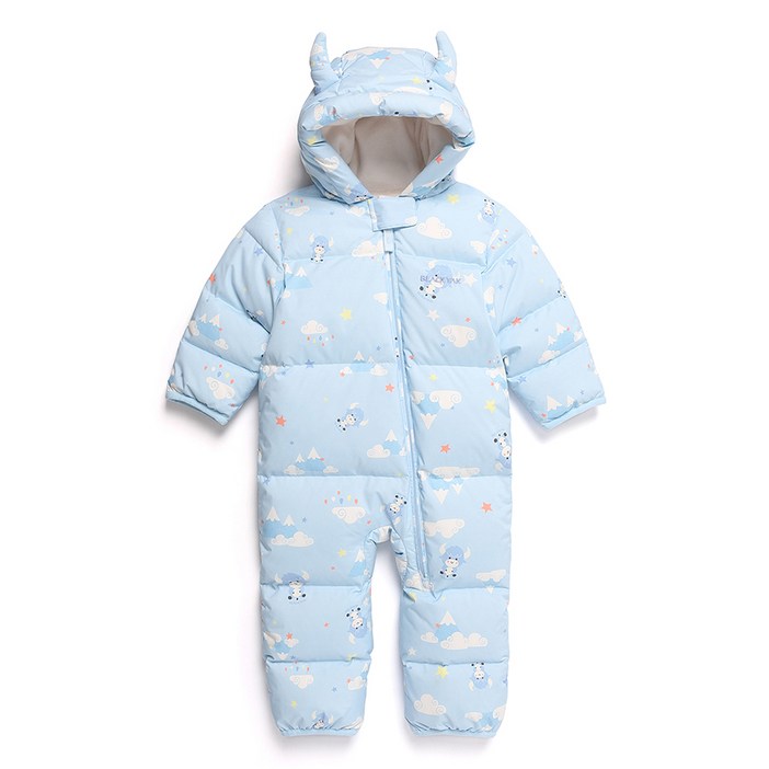 블랙야크 키즈 귀여운 전판 그래픽이 매력적인 베이비 다운 우주복 덕다운 충전재덕 솜털 80 깃털 20를 사용 BKO버트다운우주복 1BKOPW4901 동아쇼핑점