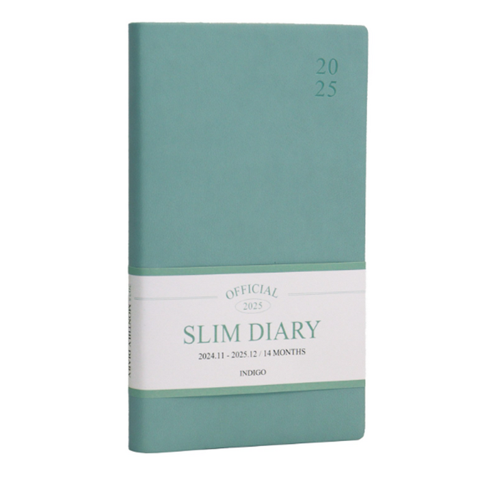 인디고 2025 오피셜 슬림 먼슬리 날짜형 수첩형 월간 다이어리