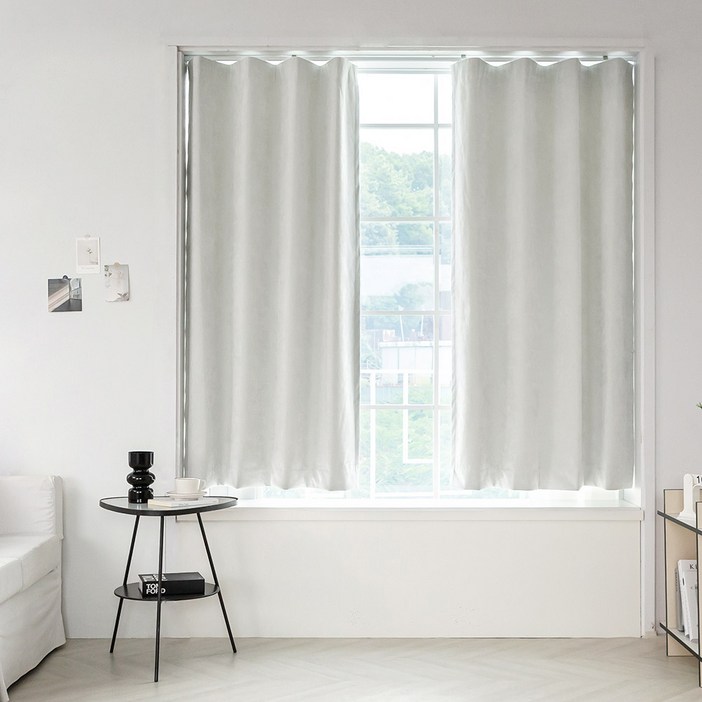 퍼펙트다크 빛차단 100 암막커튼 2장 핀형아일렛형 창문 안방 거실