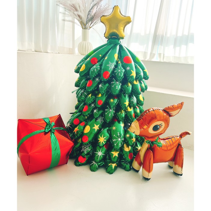 크리스마스 빅트리 풍선 3종세트루돌프,선물상자