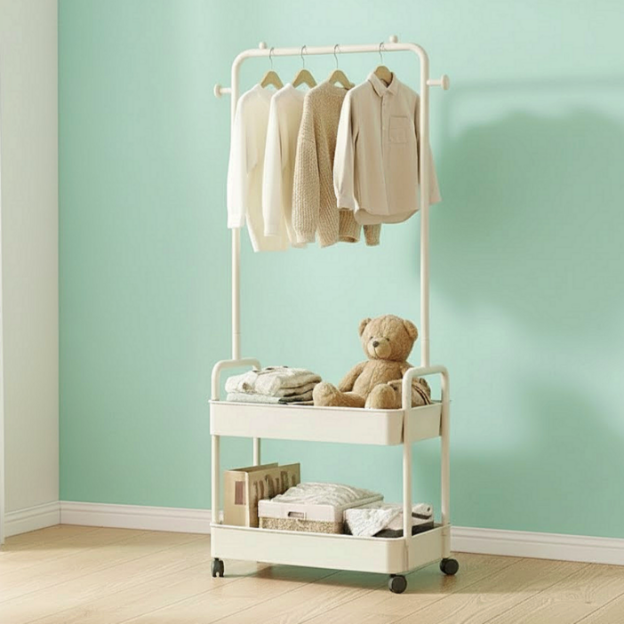 밀슨 철제 이동식 행거 미니 스탠드 옷걸이 행거 600