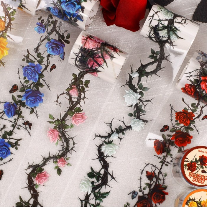 앨리스앤 빈티지 다꾸 롤스티커 마테 가시덩굴장미