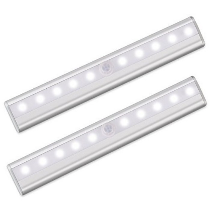 모퀸 2개 1SET LED 무선센서등 동작감지 조명 현관 화장실 손안데고 불켜기 직관적 건전지사용 자석탈부착, 옐로우불빛 웜 화이트, 2개