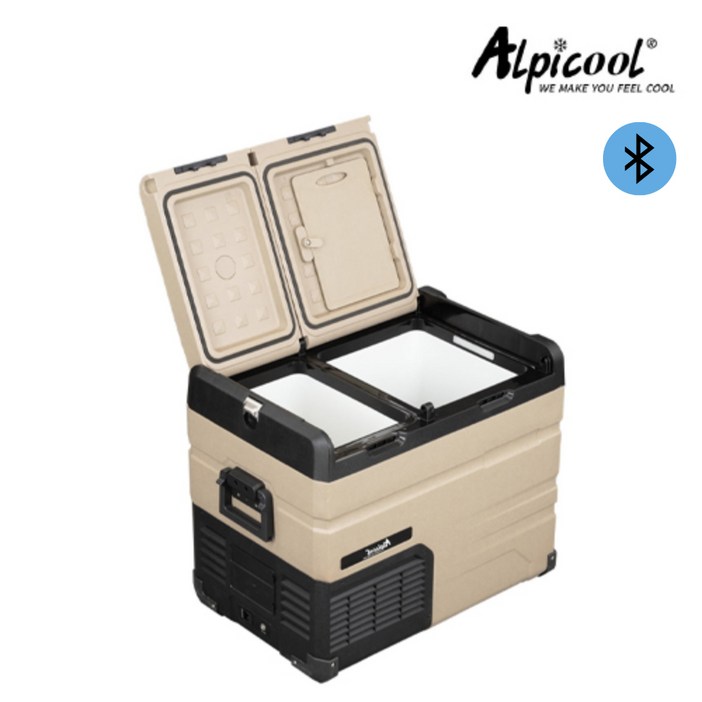 [공식수입/공식A/S점] 알피쿨 캠핑용 냉장고 블루투스 모델 KRTA55BT 55리터 대용량 1년AS 무상 어댑터포함 (준중형SUV 이상 적재가능)