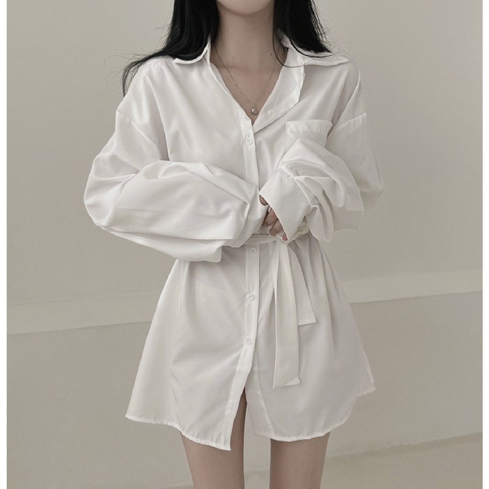 마리하우스 셔츠원피스+허리끈 세트 원피스