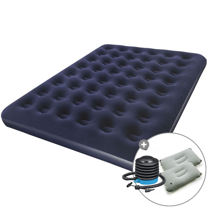 캠프빌리지 베스트웨이 에어매트베개 2개작은발펌프 세트, 블루작은발펌프