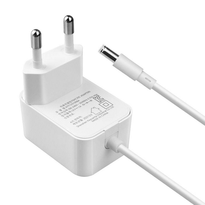 DC12V 1A 아답터, 외경 5.5 내경 2.1mm 어댑터, 1개, 화이트, 150cm