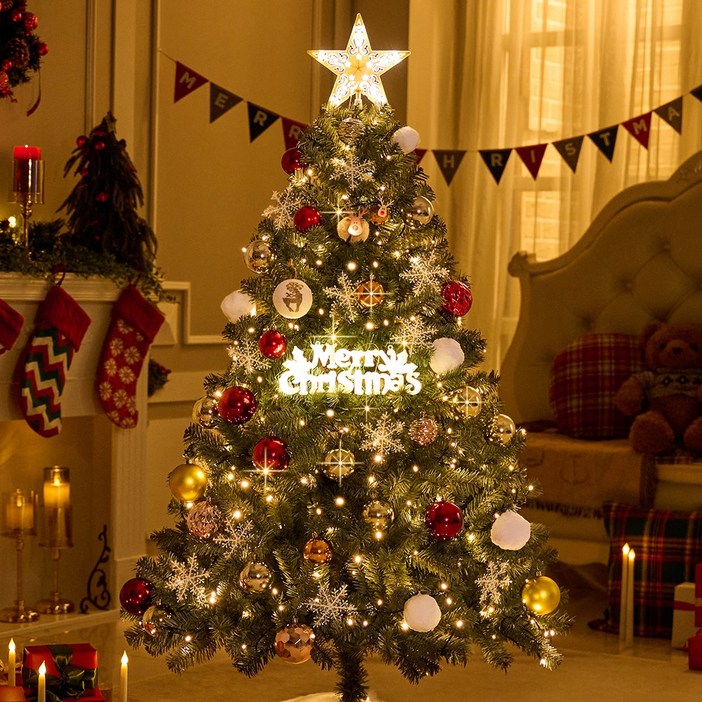 크리스마스트리 트리 탑별 장식 LED 전구 풀세트