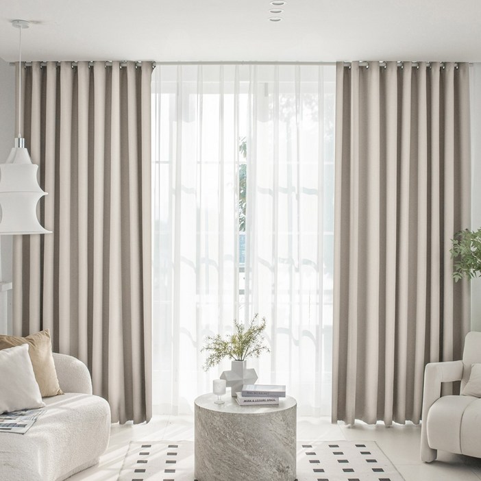 셀미닉 99 빛차단 암막 커튼 단열 먼지없는 호텔식 아일렛형