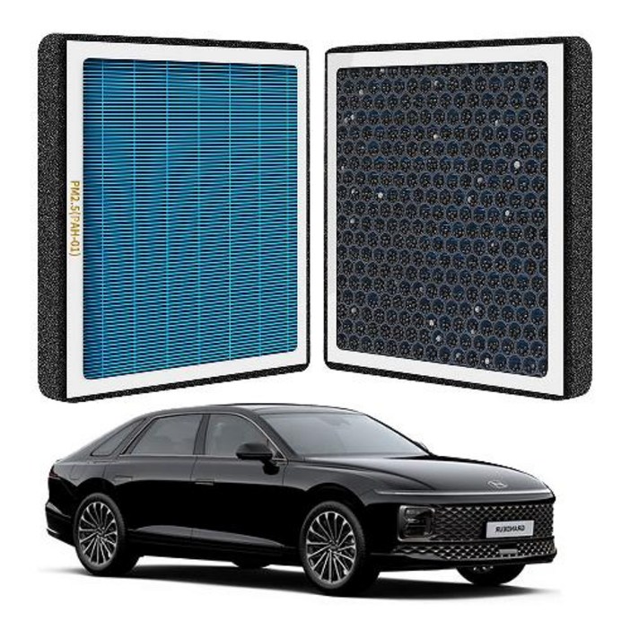 퓨어에어 더 뉴 싼타페2023년 헤파 활성탄 듀얼 에어컨필터호환, PRE02, 1개