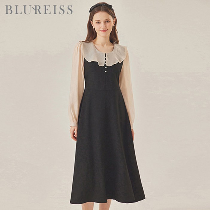 블루레이스 블루레이스 프릴배색플레어원피스B4S1OP3181