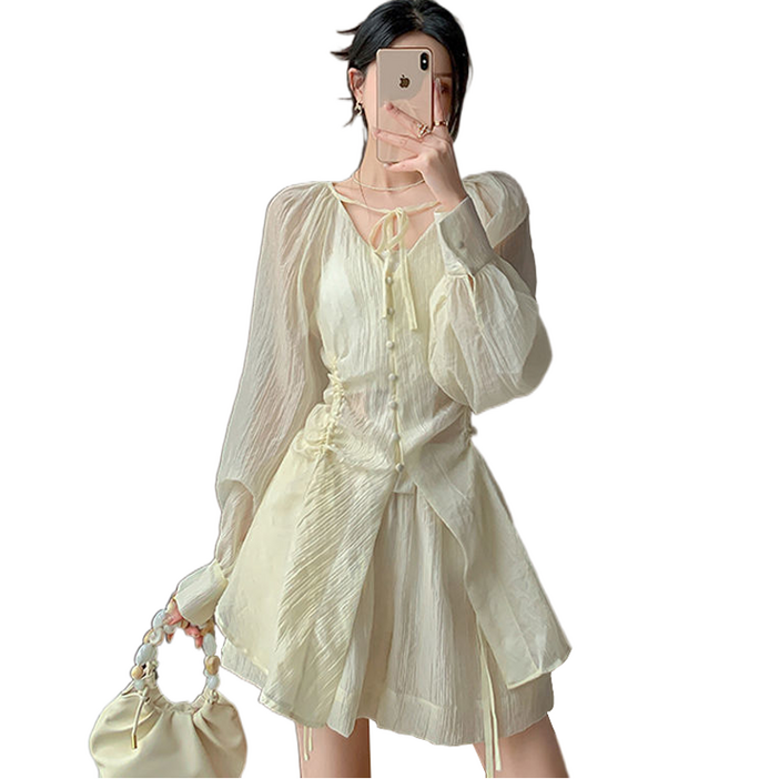 셀럽당 여성 캐주얼세트 셔츠반바지 투피스 FR0343KR