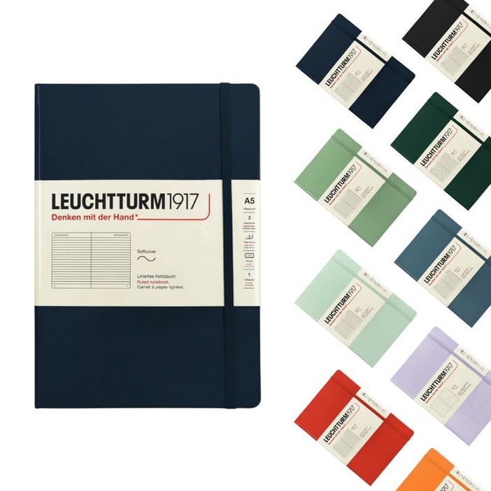 로이텀 소프트커버 미디움 A5 유선 노트, 세이지