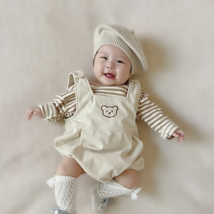 당일발송 아기 베이비 봄 가을 옷 긴팔 티셔츠 멜빵바지 상하복 세트 바디수트 외출복