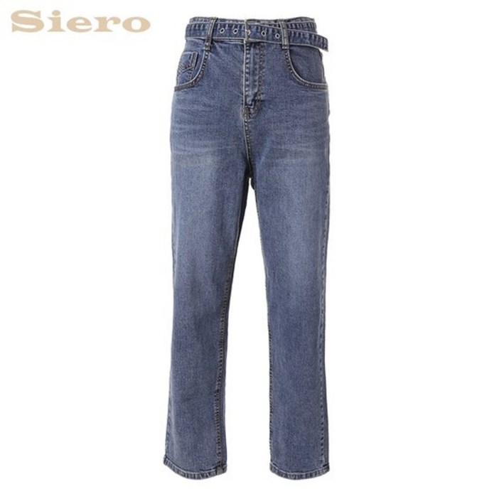 시에로 제원단 벨트 워싱 데님팬츠 SG4DPF613 2276021