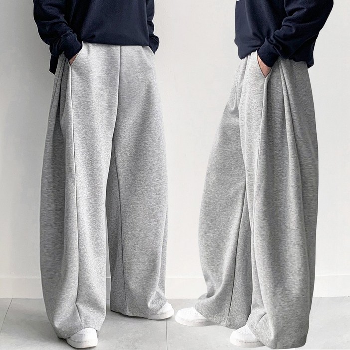 FITOJIM 남자 사이드 핀턱 옆트임 와이드 팬츠 밴딩 츄리닝 트레이닝 바지