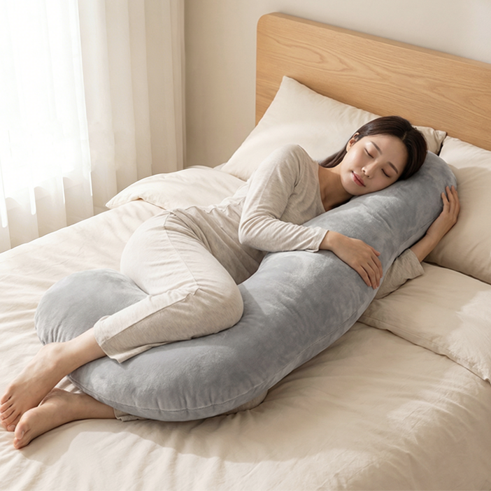 NUNUHANA 인체공학 초대형 바디필로우 안고자는 베개