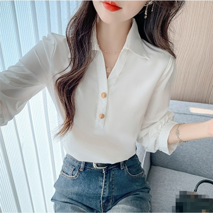 옷깔난다 모던 칼라 슬림핏 7부소매 세미정장 셔츠블라우스 아니샤셔츠