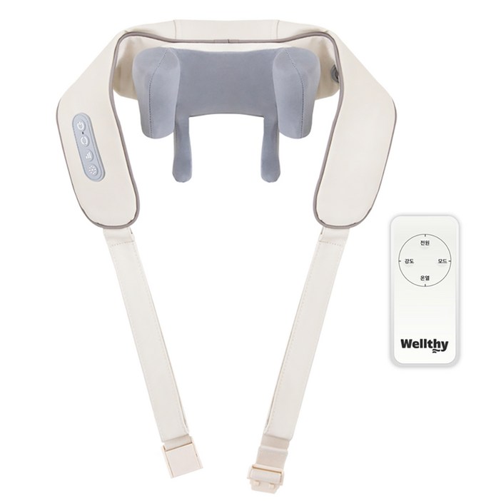 [리모컨버전]Wellthy 웰시 무선 목 어깨 마사지기 목 어깨 안마기, WT-A7001