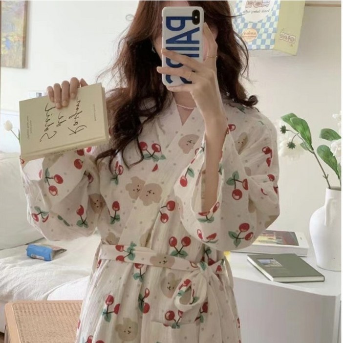 앞날창창 여리여리한 잠옷 샤워가운 M 앞날창창 여리여리한 잠옷 샤워가운 M