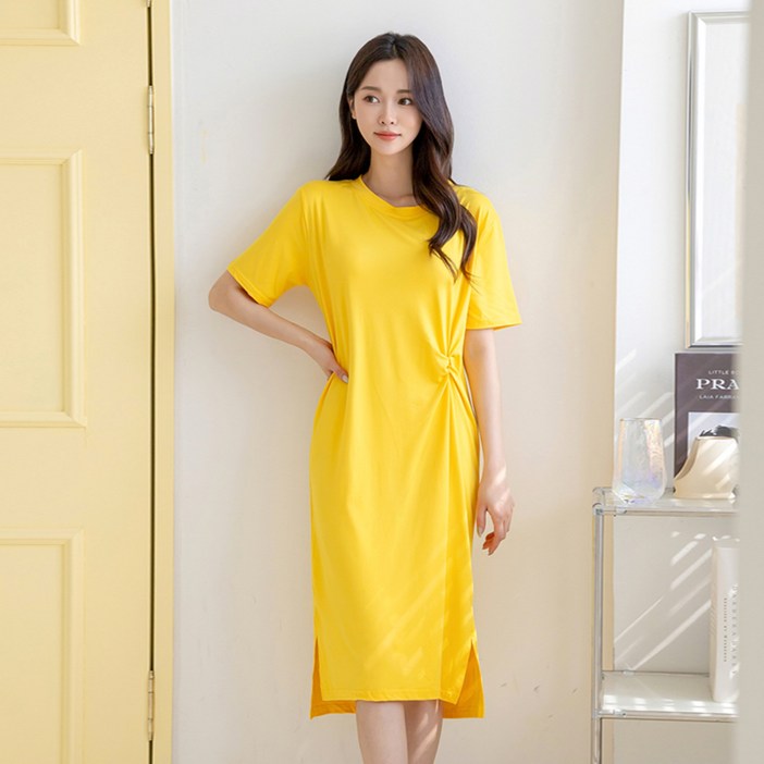 주말배송 당일출고인플리에 여성 빅사이즈 반팔 롱 편한 원피스