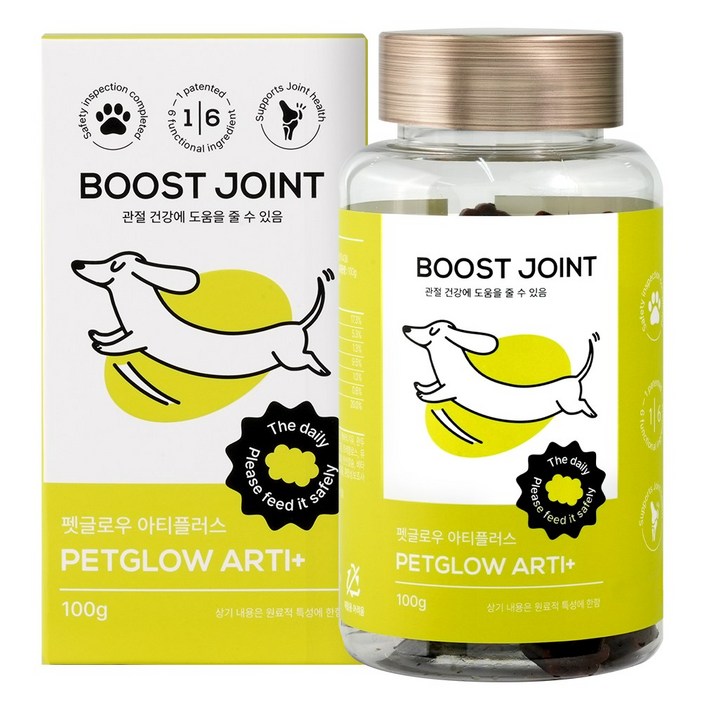 펫글로우 아티플러스 강아지 관절 영양제 슬개골 탈구 예방 고관절 근력 강화 콘드로이친 MSM