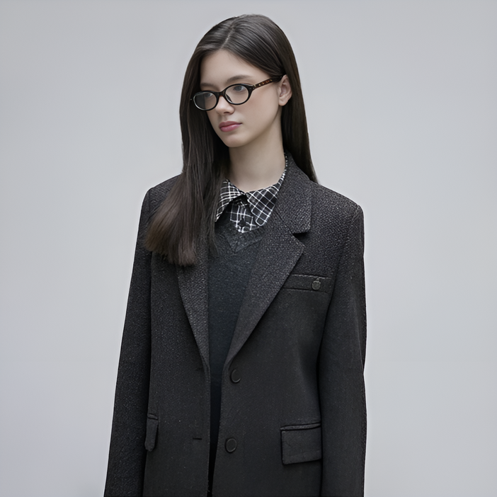 국내백화점발송플라스틱아일랜드 여성 울 싱글 자켓