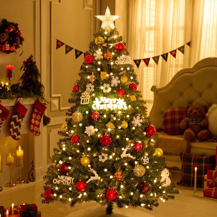 크리스마스트리 트리 탑별 장식 LED 전구 풀세트