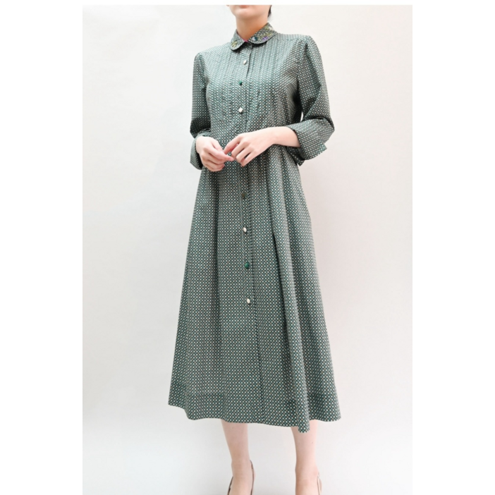 비꼴리끄 코튼 사각 도트 핀턱 원피스DH1280751